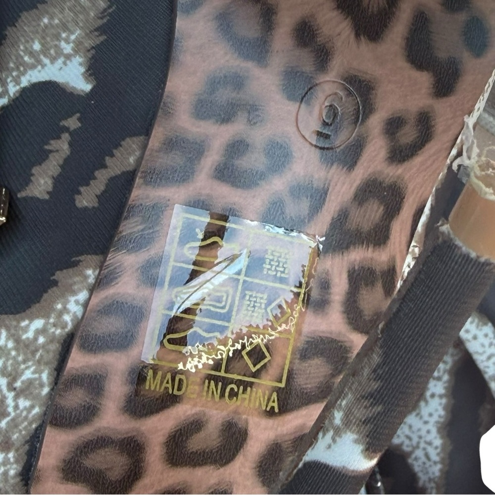 NEWBELLA Stretch Leopard Print Over-the-Knee Pointed Toe Stiletto Boots Size 6 - Picture 13 of 15